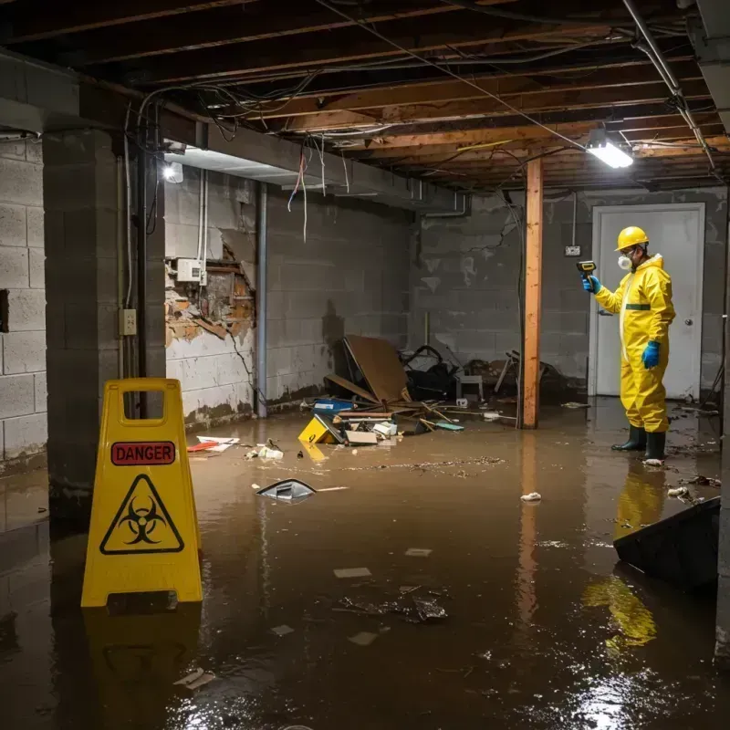 Flooded Basement Electrical Hazard in New Cumberland, WV Property