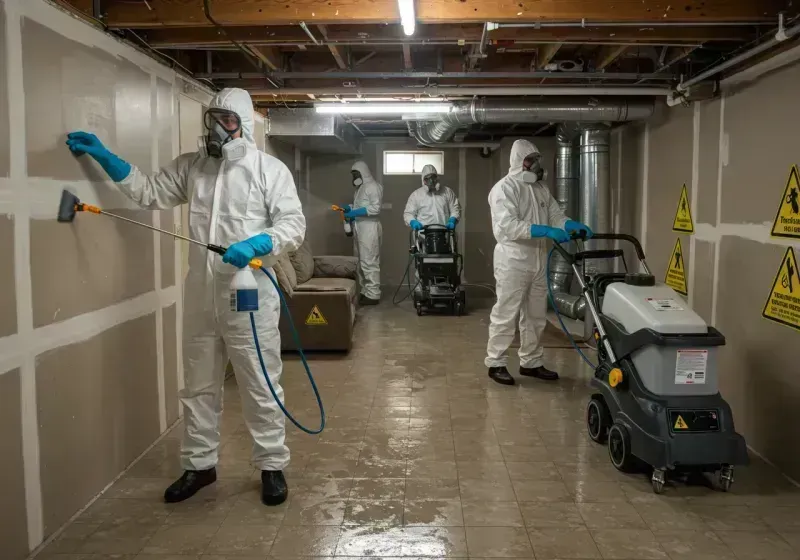 Basement Moisture Removal and Structural Drying process in New Cumberland, WV